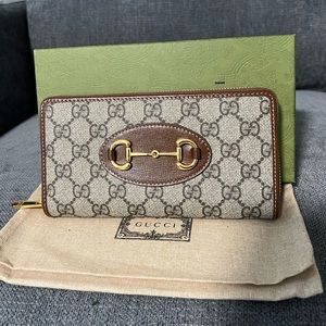 Gucci Horsebit supreme print and leather long wallet